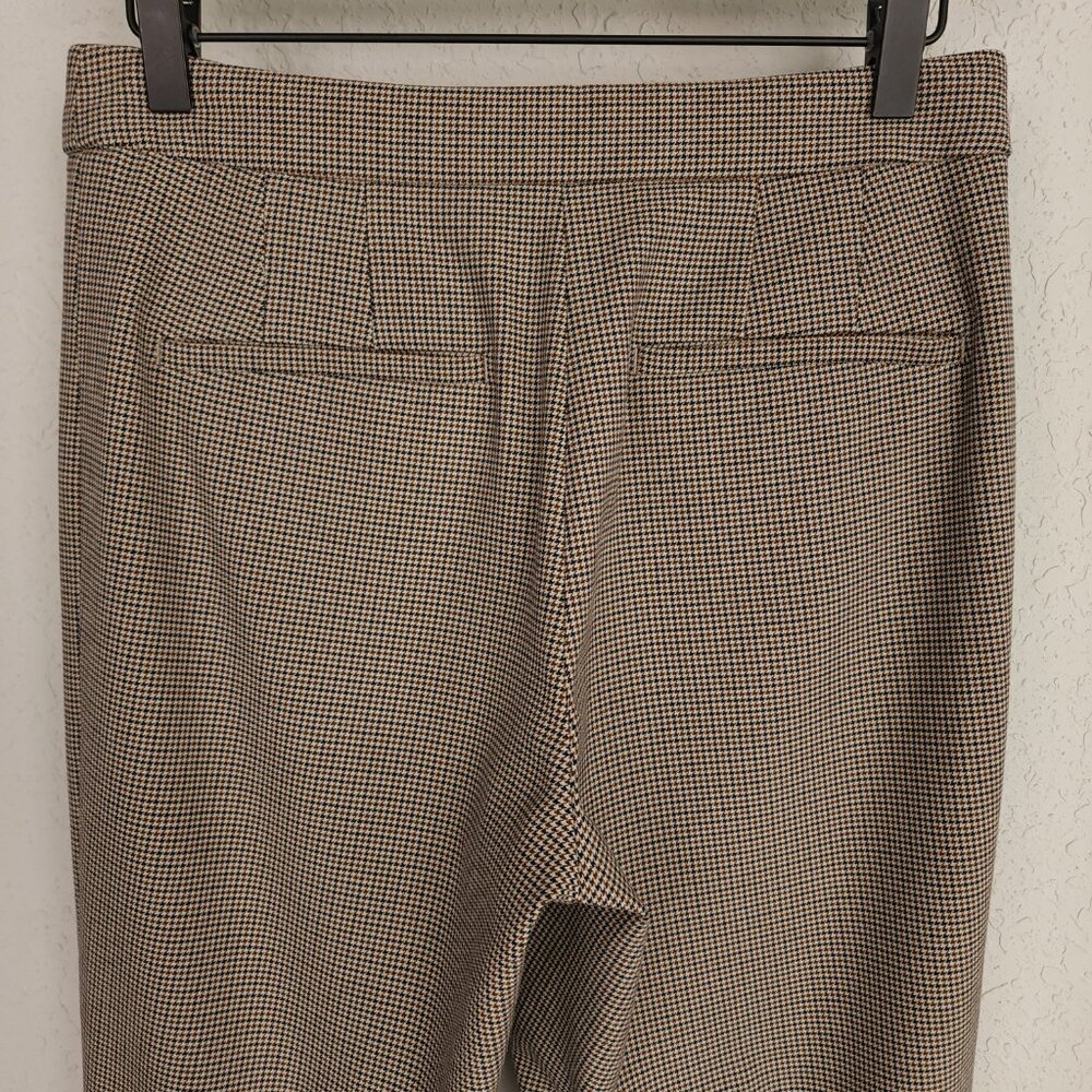 Aritzia Babaton 8 Brown Houndstooth Mid-Rise Slim Fit Ankle Slit Numero Pant - Picture 10 of 14